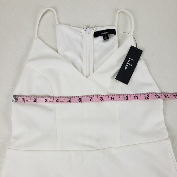 Lulus V Neck Bodycon Mini Dress White Womens Medium Came Here to Party Cocktail - Picture 14 of 16